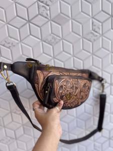 Bolso de Hombro de Cuero Genuino, Hecho a Mano, Moderno, para Viajes, Fácil de Llevar, Unisex, Elegante, con Cinturón para Dinero - Product Image 2