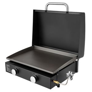 Piastra a Gas Propano a 2 Bruciatori da 22 Pollici Portatile con Vassoio di Scarico e Raccolta Olio per Pentole, Padelle e Griglie - Product Image 1