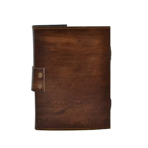 Cuaderno de Tapa Dura de Cuero Genuino Hecho a Mano con Diseño Antiguo Vintage, con Porta Lápices, Personalizable, para Regalo - Product Image 1