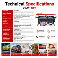 Impresora Eco Solvente de Formato Grande GCLOR 1880, Impresora de Inyección de Tinta de 74 Pulgadas de Ancho para Publicidad y Rotulación de Vehículos