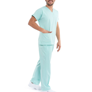 Medical Mens Nursing Uniforms <b>Scrub</b> Workers Joggers <b>Scrubs</b> <b>Sets</b> Male Hospital <b>Scrub</b> 100% Cotton Breathable Comfortable - Product Image 3