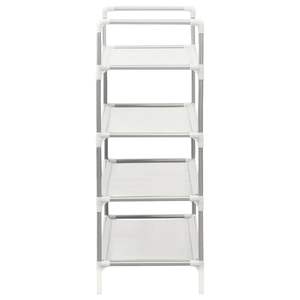 ชั้นวางรองเท้าโลหะสีเงินขนาดกลางและผ้าไม่ทอ - Product Image 5