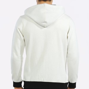 Sweat-shirt à capuche blanc pour homme, coupe classique, en coton French Terry, décontracté, automne, avec poche zippée - Product Image 2