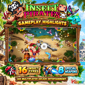 Kit de Juego Arcade Multijugador VGAME Insect Pirates con Tablero de Juego y Software para Gabinetes de 4, 6, 8 y 10 Jugadores - Product Image 4