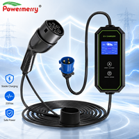 Chargeur EV portable 7kW 32A Type 2 230Vac avec prise de courant personnalisée pour les besoins de charge à domicile, au garage, en voyage et en cas d'urgence en Europe