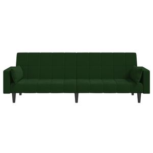 Canapé-lit deux places en velours vert foncé - Product Image 5