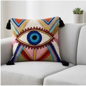 Coussin rectangulaire tissé bohème 100% coton écologique, couleur personnalisable, avec pompons, vente en gros - Product Image 4