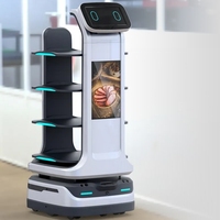 Robot Pengantar Makanan Komersial Baru 2026 Harga Terjangkau Untuk Kedai Kopi, Robot Pelayan Restoran Tanpa Kontak, Robot Pelayan