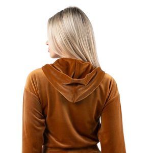 Sweat à capuche court marron pour femme, entièrement zippé, à manches longues, doux, décontracté, pour l'entraînement, la gym, les activités sportives, coupe confortable et décontractée, vêtement d'extérieur - Product Image 5