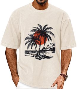 T-shirts vierges 100 % coton épais, blancs unis, personnalisables, pour hommes, coupe oversize, col rond, prix de gros - Product Image 3