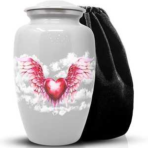 Urne funéraire décorative en céramique noire à motif floral avec couvercle, élégante urne commémorative pour la maison - Product Image 6