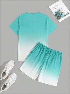 Conjuntos Cortos para Hombre, Conjuntos de 2 Piezas, Camisetas con Estampado Tropical y Pantalones Cortos, Conjuntos para Vacaciones en la Playa - Product Image 3