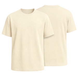 Custom Quick dry solid <b>plain</b> oneck beige summer top everyday wear Cotton <b>TShirts</b> Short Sleeve Breathable causal wear <b>Tshirt</b> - Product Image 1
