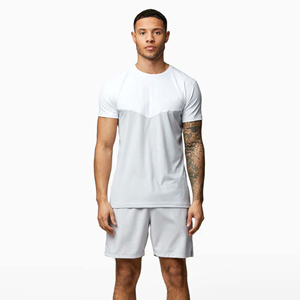ELIVEERA ENTERPRISES Ensembles de shorts d'été pour hommes, écologiques, respirants, 100% coton biologique, streetwear, t-shirt court à motif 3D - Product Image 1