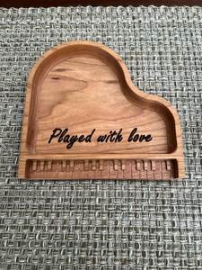Handmade <b>Heart</b> <b>Shaped</b> Wooden Tray With Piano Keys Design Handmade Decorative Jewelry Holder by Universal Overseas - Product Image 4