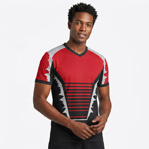 Custom Sublimation Men's Sport T-<b>Shirt</b> O-Neck Short Sleeve <b>Geometric</b> Pattern Quick Dry Regular Fit 100% Cotton Streetwear Red - Product Image 4