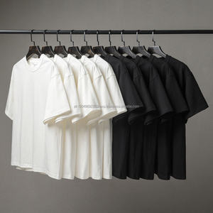 T-shirt surdimensionné en molleton 100% coton de haute qualité, impression personnalisée, uni, blanc, coupe régulière pour homme, séchage rapide - Product Image 5