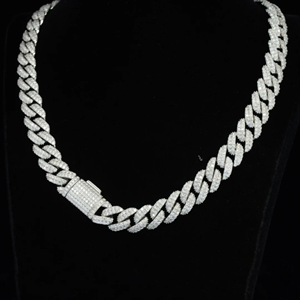 Collier de luxe pour homme 12 mm, chaîne cubaine, fournisseur en gros, collier classique en moissanite, bijoux de mode pour homme - Product Image 2