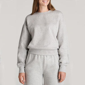 Custom Winter Women's Tall Sweatshirt with Short Fleece Cropped Crew Lined Sweater Brushed Cotton Eco-Friendly Private Logo - Product Image 2