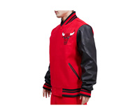 Blouson universitaire personnalisé en laine rouge pour homme, avec manches en cuir noir, patch mascotte, style bomber, vente en gros, blouson de baseball Letterman