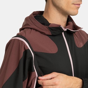 Chaqueta cortavientos con capucha transpirable de calle alta de talla grande bloque de Color personalizado a prueba de viento de nailon ropa deportiva ligera chaqueta informal - Product Image 3