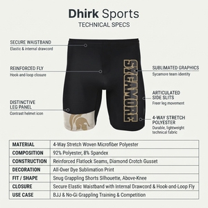 Customized Black&Gold Team Spandex MMA <b>Grappling</b> <b>Shorts</b> for Men-Sublimated Activewear - Product Image 5