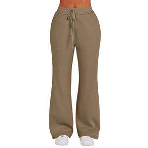 ชุดเซ็ทลำลองสำหรับผู้หญิง พิมพ์โลโก้ได้ตามต้องการ เหมาะสำหรับฤดูใบไม้ผลิและฤดูใบไม้ร่วง ชุดเข้าเซ็ทกางเกงขายาวทรงกว้าง เนื้อผ้านุ่มสบาย เหมาะสำหรับการเดินทางและพักผ่อน - Product Image 5