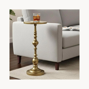 Table d'appoint élégante en métal et marbre, nouveau design, table d'appoint de luxe personnalisée, nouvelle arrivée, vente en gros d'usine - Product Image 3