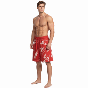 Shorts de survêtement amples imprimés pour hommes, avec cordon de serrage à la taille, pour la course, 100 % coton molletonné, pour l'hiver - Product Image 3
