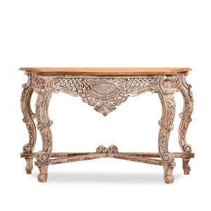 Carved Solid <b>Wood</b> Console <b>Table</b> with Antique <b>Rustic</b> Design-Entryway Side <b>Table</b> for Living Room Furniture - Product Image 1
