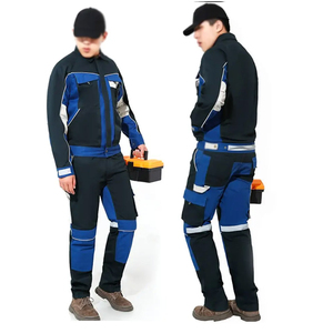 Uniforme de travail léger personnalisé à fermeture éclair intégrale pour hommes, vêtements de travail en coton et polyester, vêtements de sécurité pour hommes, combinaisons de travail pour hommes - Product Image 5