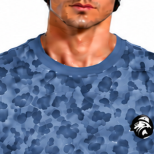 T-shirt en denim bleu à imprimé léopard, manches courtes, col rond, motif décontracté, léger, doux, streetwear, vêtement de tous les jours, haut tendance - Product Image 3