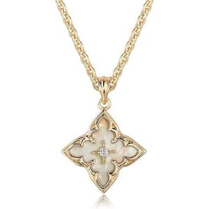 Collana da Donna Delicata Placcata Oro 14K con Ciondolo CZ, Girocollo a Catena Regolabile con Charm Trifoglio Colorato, Collana Trifoglio Dorata - Product Image 1