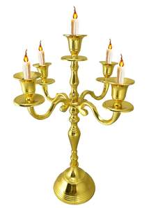Élégant porte-bougie en aluminium doré, support décoratif moderne pour bougies, idéal pour mariage, fête, Noël, table à manger, maison, au meilleur prix - Product Image 6