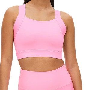 เสื้อชั้นในกีฬาไร้ตะเข็บสำหรับผู้หญิง – เสื้อชั้นในโยคะแบบมีซี่โครง รองรับระดับปานกลาง ชุดออกกำลังกาย ชุดกีฬา ขายส่งเสื้อผ้าออกกำลังกายแบบ OEM - Product Image 1