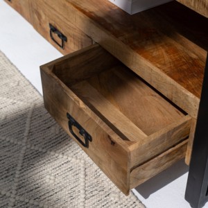 Mueble de TV de Diseño Industrial Vandana Lunaris Nova, Consola de Entretenimiento Moderna de Metal y Madera - Product Image 2