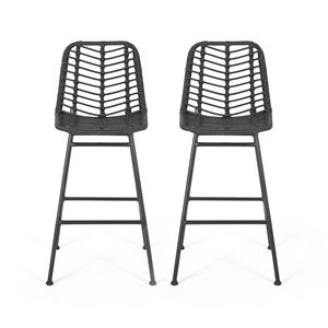 Set di 2 sgabelli da bar Sawtelle in vimini per esterni - Product Image 4