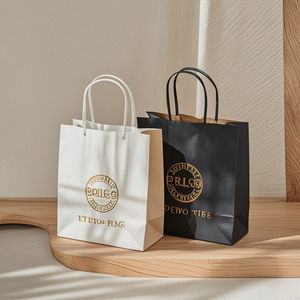 Sacs de courses en papier durables, écologiques et imperméables avec logo personnalisé et ruban – Solutions d'emballage en gros pour la vente au détail - Product Image 5