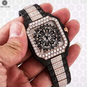 Montre de luxe pour homme Charm_Jewells en acier inoxydable, lunette sertie de diamants, mouvement mécanique analogique, étanche 10 bars, date automatique, 40 mm - Product Image 4