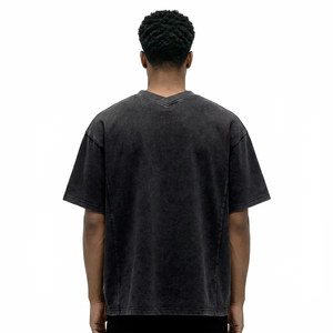 T-shirt Homme Vert Olive Délavé à l'Acide Coupe Oversize Manches Courtes Col Rond Vintage Décontracté Streetwear Haut Quotidien Décontracté - Product Image 5