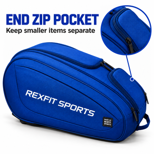 Bolsa Deportiva para Raqueta de Squash con Estampado Frontal Personalizado, Estuche Redondeado con Bolsillo Lateral y Múltiples Compartimentos con Cremallera - Product Image 6
