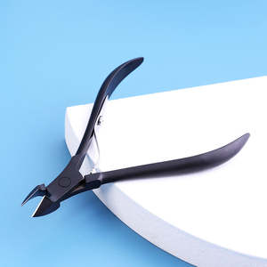 New Professional Stainless Steel Curved Cuticle Nippers <b>Remover</b> <b>Tool</b> Wide Jaw Opening for Finger Black Cuticle Clippers ANAAIF - Product Image 2