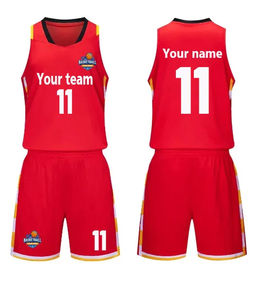 Ensemble d'uniformes de basketball imprimés respirants de haute qualité pour hommes, tailles plus grandes, maillot et short réversibles, tenue d'entraînement - Product Image 2
