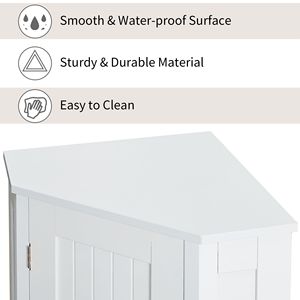 Armoire de rangement d'angle triangulaire en MDF de style moderne pour salle de bain et salon avec étagère réglable - Product Image 6