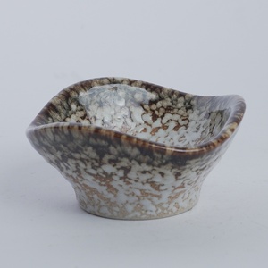Cream Brown Modern Design Stoneware Square Ceramic Butter Plate Dishwasher Safe Reactive Glaze for Soy Sauce Dipping Sushi - Product Image 4