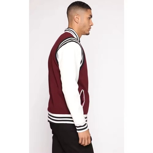 Custom Letterman Varsity <b>Jacket</b> Premium Wool Blend PU <b>Leather</b> Sleeves Embroidered Varsity Bomber <b>Jacket</b> OEM Private Label - Product Image 3