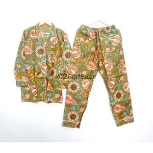 ชุดนอนผู้หญิงฤดูหนาวหรูหรา ระบายอากาศได้ดี ผลิตจากผ้าฝ้ายแท้ 100% ชุดนอนฤดูร้อนแบบถัก 2 ชิ้น กางเกงขายาวและกางเกงขาสั้น ขายส่ง - Product Image 5