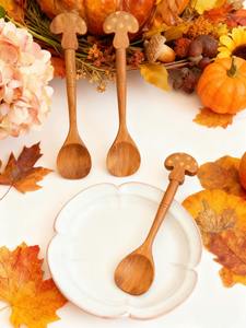 Cucharas de madera sostenibles de primera calidad, únicas, con diseño de rama, hoja, flor, cola de pez, utensilios de cocina ecológicos, cucharas de madera para café. - Product Image 6