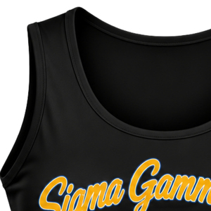 <b>Womens</b> <b>Black</b> <b>Tank</b> <b>Top</b> Sigma Gamma Rho Poodle Graphic Sleeveless Scoop Neck Casual Sportswear Activewear Summer Fashion Shirt - Product Image 4