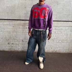 Clothing Manufacturer Acid Wash Men Crop Pullover Sun Wash <b>Designer</b> Dtg Print Crew Neck Vintage Wash Distressed 100% Cotton - Product Image 4